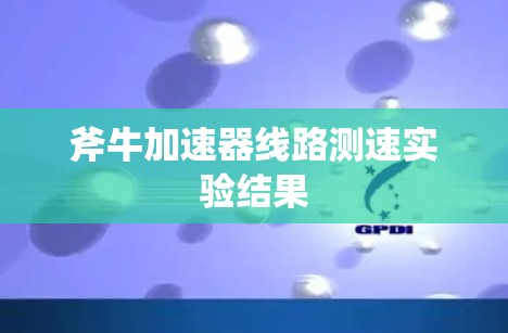 斧牛加速器线路测速实验结果