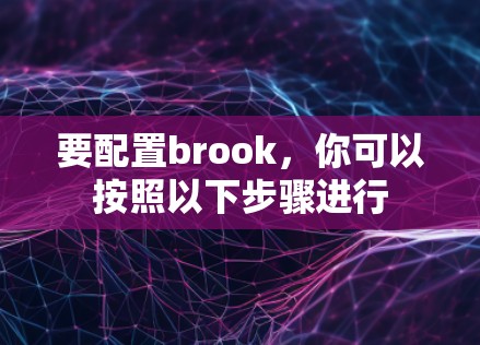 要配置brook，你可以按照以下步骤进行